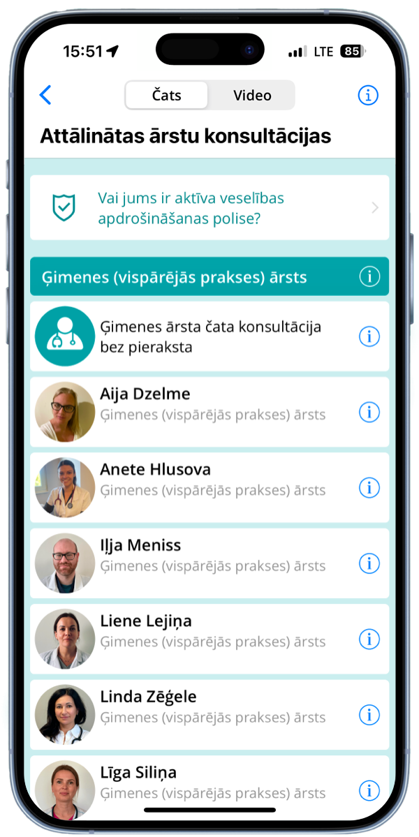 MyEmerg Ārstu saraksts