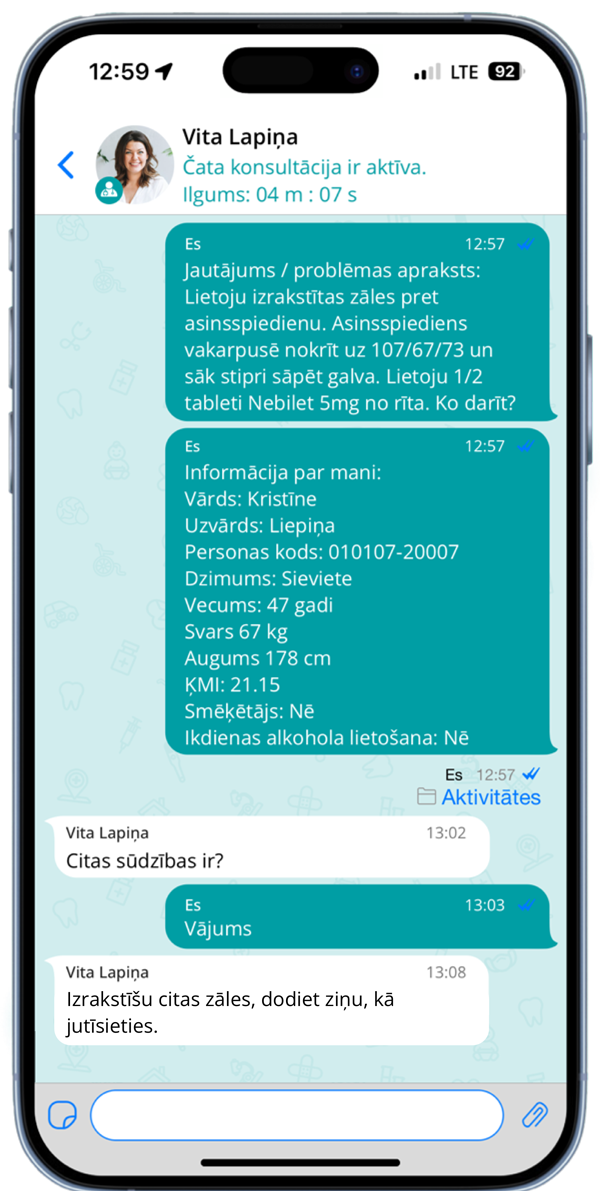 Aktīva čata konsultācija